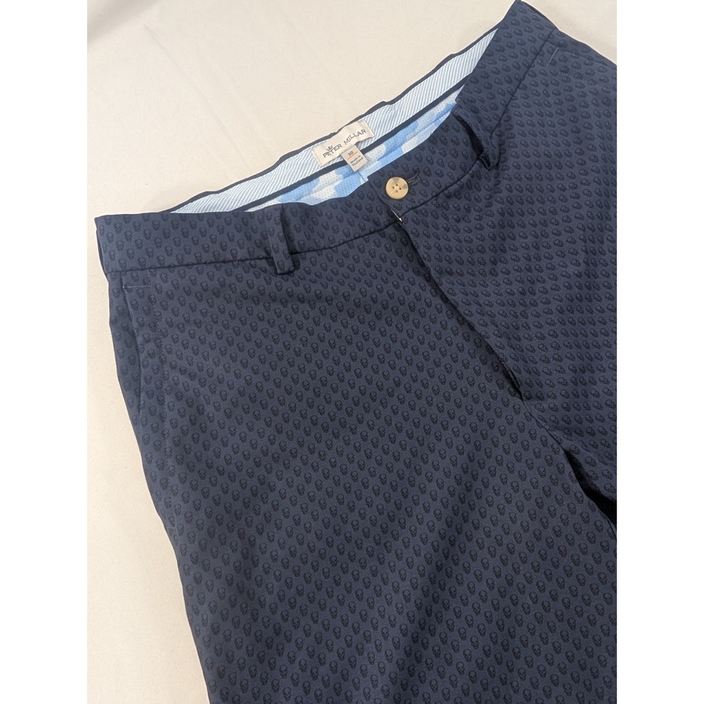 Peter Millar Golf Shorts Mens 30 Navy Blue Skull Print Performance Preppy Active